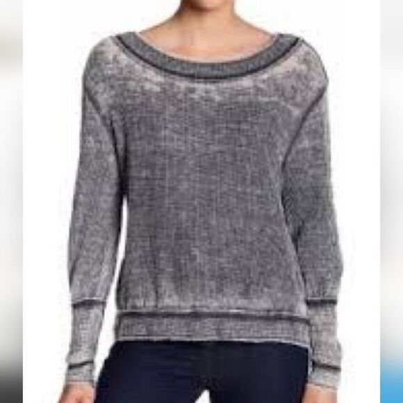 Melrose and Market Waffle Knit Thermal Distressed Burnout Top Medium M - Picture 9 of 9